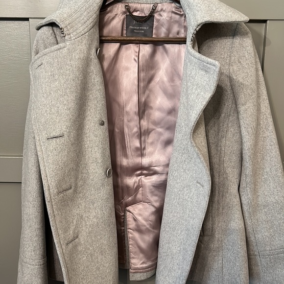 J. Crew Perennial Double Breasted Pea Coat 100% Wool By Nello Gori Sz 8 Oatmeal - Picture 11 of 13